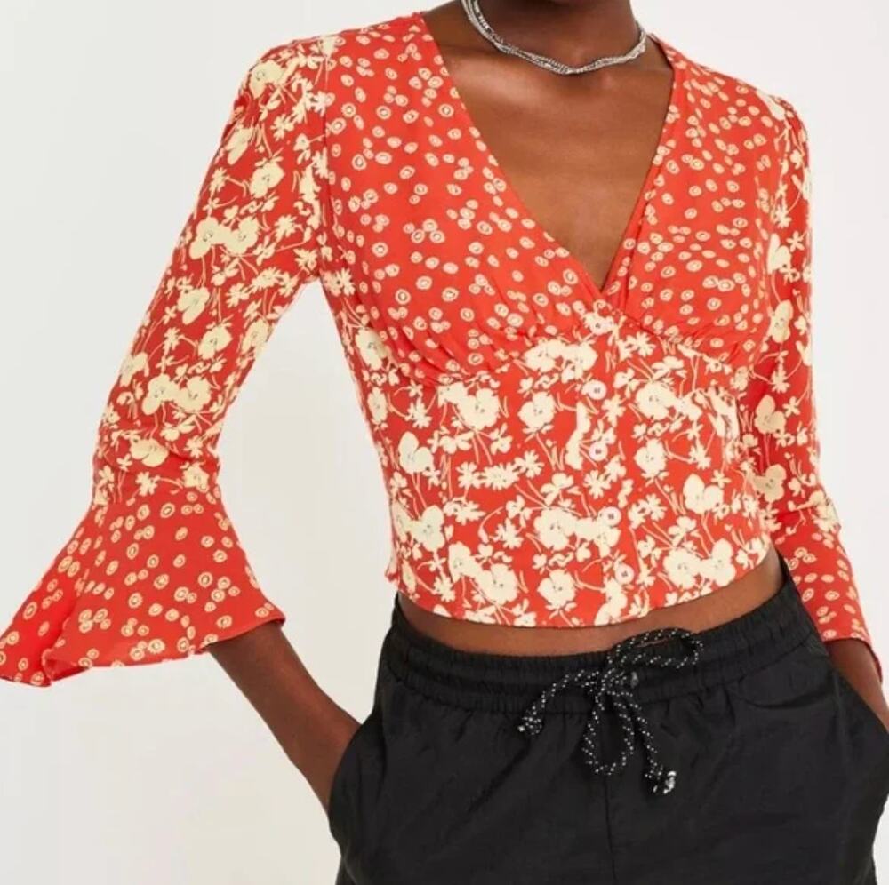 Free People Lady Bohemian Blouse Sz XS
